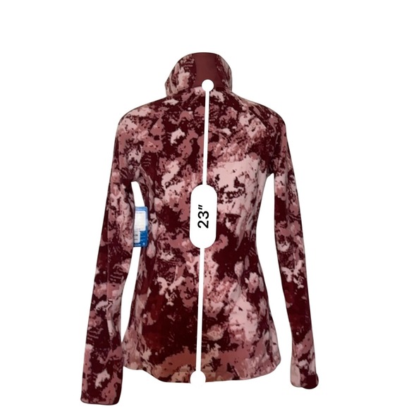 Columbia Womens XS Arctic Air Printed Half Zip Fleece Pullover Burgundy Pink NWT - Picture 4 of 11